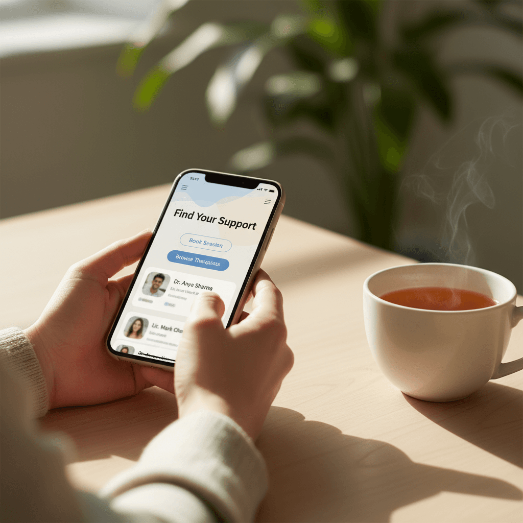 Balanx AI App dashboard displayed on smartphone with clinical-tech interface design
